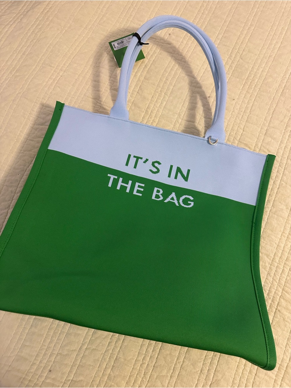 Kate Spade x Target Green and Light Blue Tote Bag - "It's In The Bag" NWT HTF